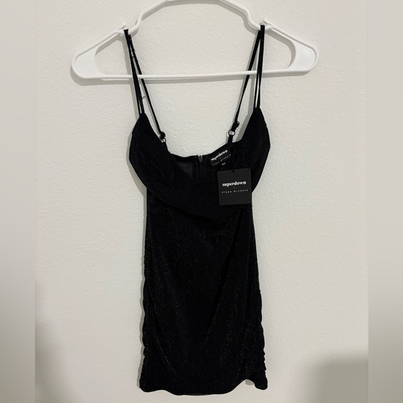 NWT SUPERDOWN X Draya Michele Black Lamya Mini Dress - Picture 4 of 4